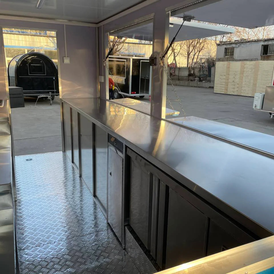 Complete Mobile Food Cart Fully Equipped Kitchen for Snack Catering Towable Food Trailer Good Vibrations