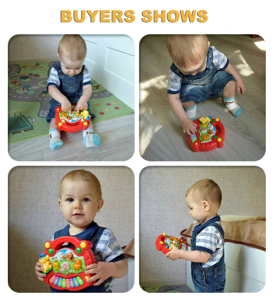 Baby Musical Toy with Animal Sound Kids Piano Keyboard Electric Flashing Music Instrument Early Educational Toys for Children Good Vibrations