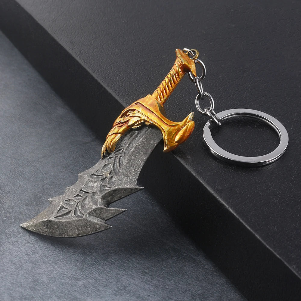New God of War 4 Kratos Sword Keychain Pendant Keyring Jewelry Men And Women Car key chain Accessories Good Vibrations