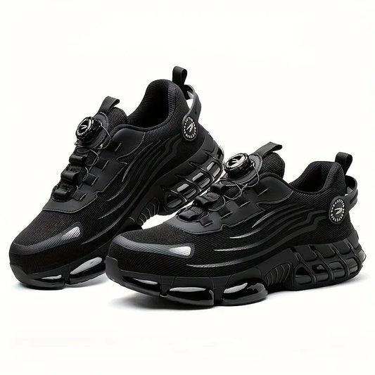Rotary Button Safety Shoes Men Steel Toe Sneakers Puncture Proof Work Safety Boots Air Cushion Sport Work Shoes Anti-smash Boots Good Vibrations