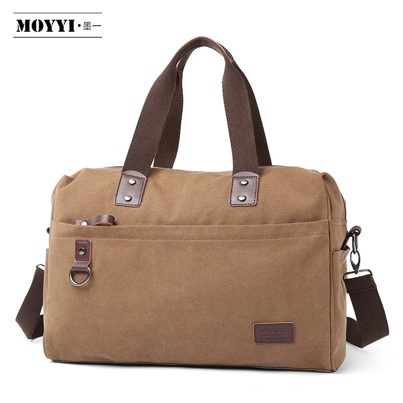 Canvas Briefcase Bags for Men Shoulder Bag Business Laptop Messenger Bags Good Vibrations