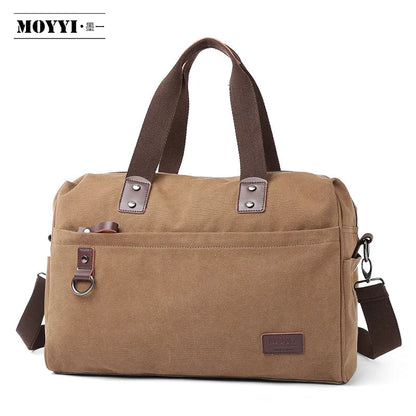 Canvas Briefcase Bags for Men Shoulder Bag Business Laptop Messenger Bags Good Vibrations