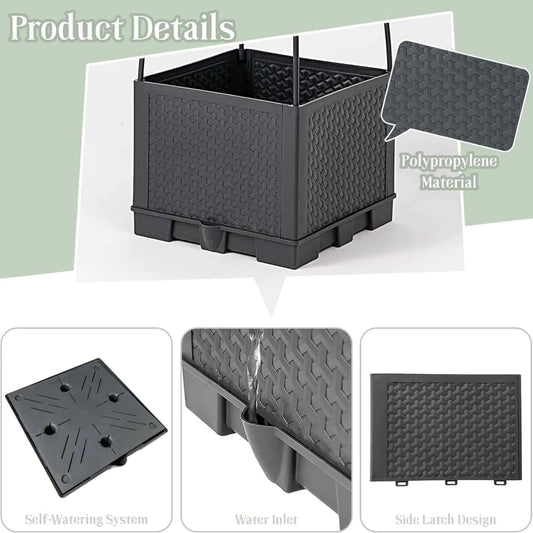 Raised Garden Bed Planter Box with Trellis, Tomato Planters for Climbing Plants Vegetable Vine Flowers Outdoor Patio Good Vibrations