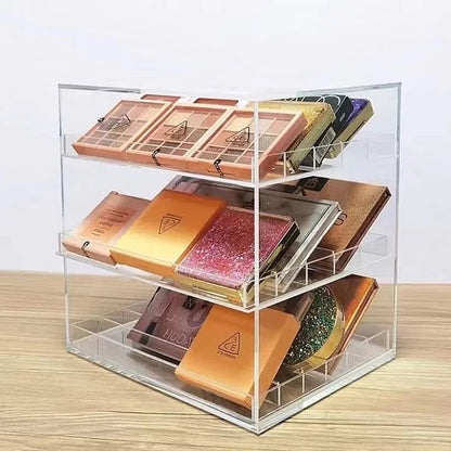Custom Transparent Acrylic Rectangle Storage Box for Eye Shadow Dresser Powder Cushion Cosmetics-Cosmetic Storage Drawer Good Vibrations
