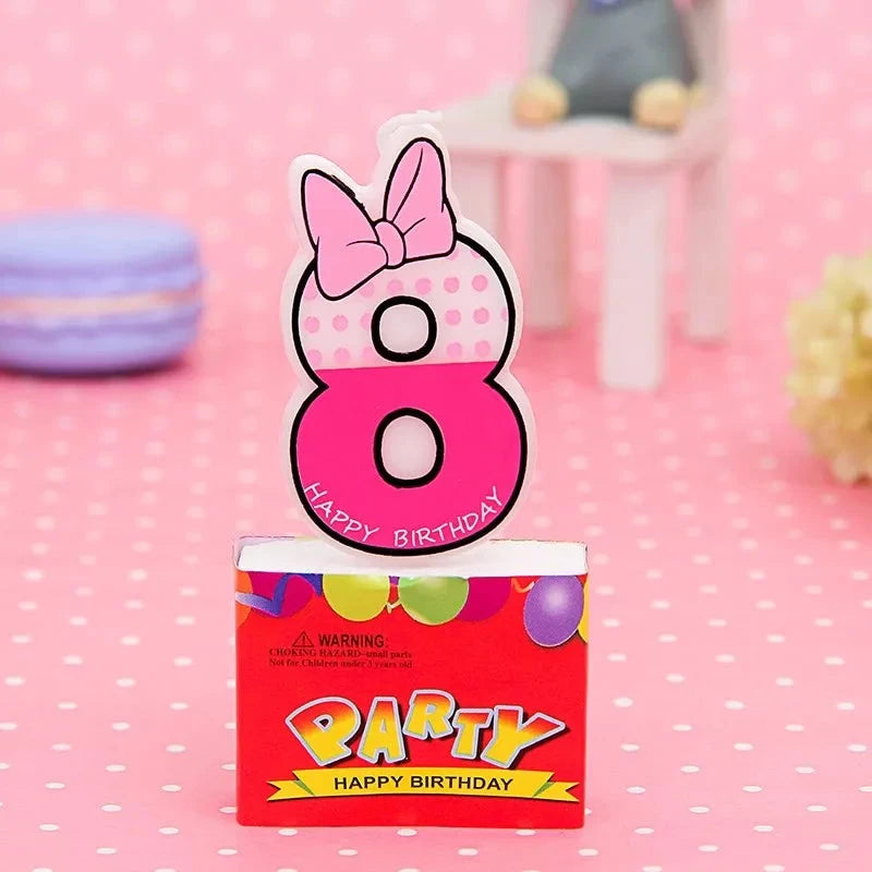 Birthday Candle Mouse Party Decorations Number Candle Cake Toppers Decorations for Home Kids's Gift Candle DIY Cake Flags Good Vibrations