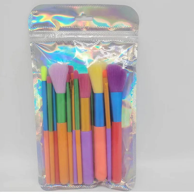 Makeup Brushes 15Pcs Colourful Makeup Brush Set Premium Synthetic Face Powder Kabuki Foundation Eye Shadow Make up Brush Kit Good Vibrations