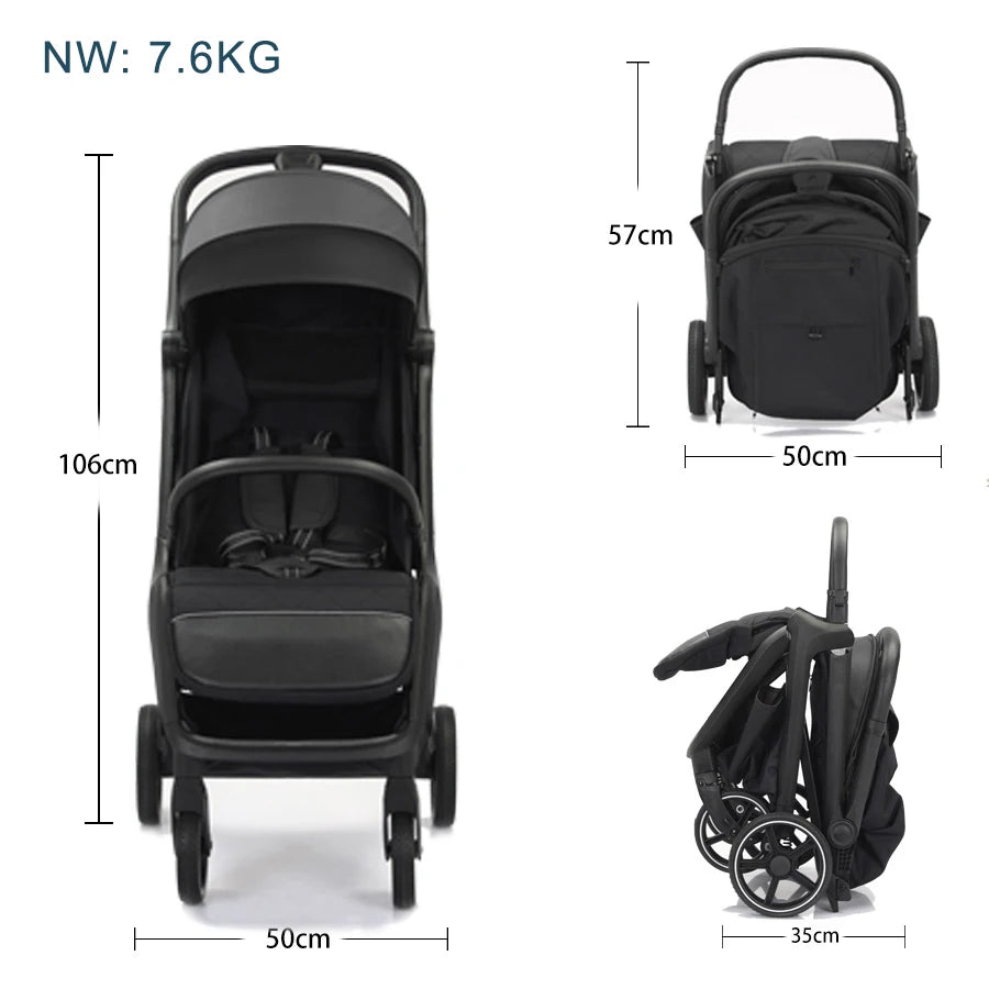 US Warehouse Stock Folding Baby Stroller Portable on Airplane One Click Folding Baby Stroller for Kids Good Vibrations