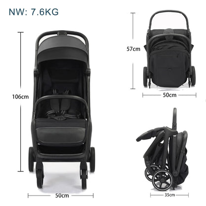 US Warehouse Stock Folding Baby Stroller Portable on Airplane One Click Folding Baby Stroller for Kids Good Vibrations