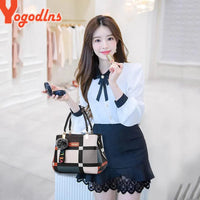Yogodlns New Luxury Handbag Women Stitching Wild Messenger Bags Designer Brand Plaid Shoulder Bag Female Ladies Totes Good Vibrations