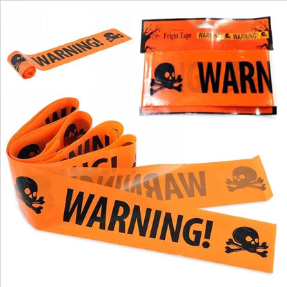 NEW 1PC Halloween Props Window Prop Warning line Plastic Skull Head Warning Tape Signs Halloween Decoration Witch Balloons lot Good Vibrations