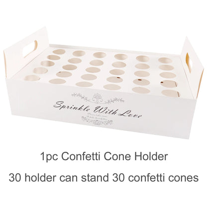 Wedding Tray Confetti Cone Stand Box Kraft Paper Tray Rustic Wedding Decoration Wedding Confetti Cones Cones Wedding Set supply Good Vibrations