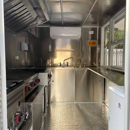Complete Mobile Food Cart Fully Equipped Kitchen for Snack Catering Towable Food Trailer Good Vibrations
