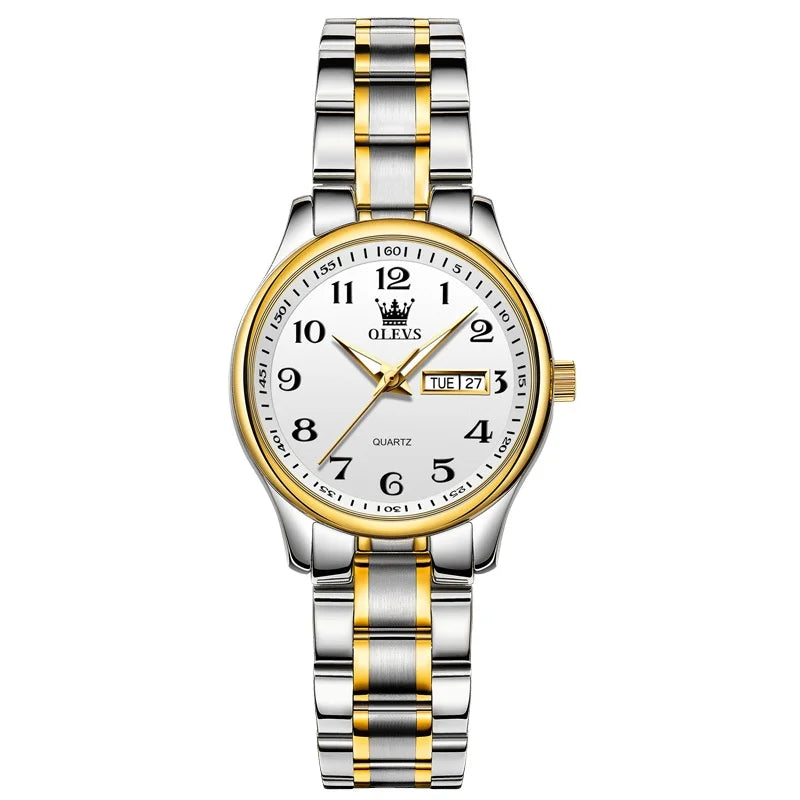 New Olevs 5567 Luxury Men's and Women Set Watches Fashionable and Simple Couple Watches Montre Relojes Women's Quartz Watch Good Vibrations