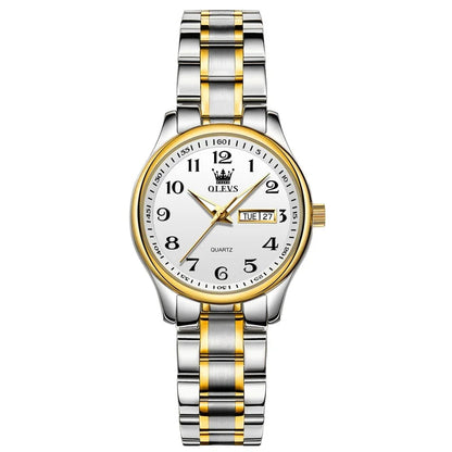 New Olevs 5567 Luxury Men's and Women Set Watches Fashionable and Simple Couple Watches Montre Relojes Women's Quartz Watch Good Vibrations
