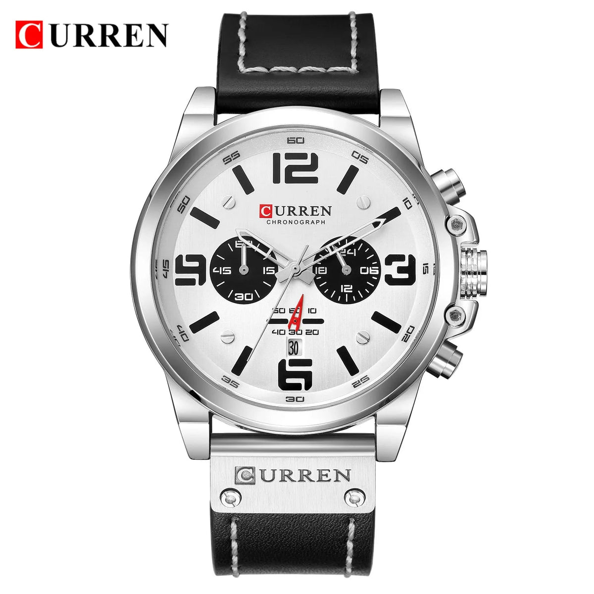 CURREN Mens Watches Top Luxury Brand Waterproof Sport Wrist Watch Chronograph Quartz Military Genuine Leather Relogio Masculino Good Vibrations