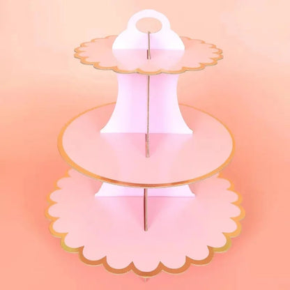 3-Tier Cardboard Cupcake Cake Stand Cupcake Holder for Birthday Party Wedding Baby Shower Christmas Parties Display Dessert Good Vibrations