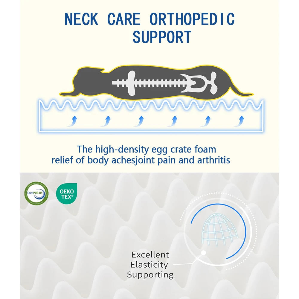 Small Dog Bed Orthopedic Sofa Egg-Crate Foam Waterproof Lining Bottom Grey Removable Washable Cover Pet Cushions Supportive for Good Vibrations