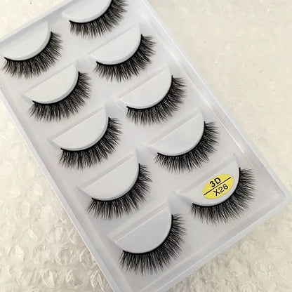 5 Pairs Multipack 3D Soft Mink Hair False Eyelashes Handmade Wispy Fluffy Long Lashes Natural Eye Makeup Tools Faux H13 E08 E01 Good Vibrations