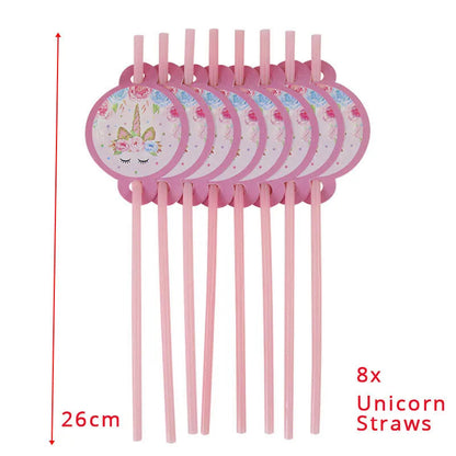 Unicorn Decoration Birthday Party Decor Kids Unicorn Disposable Tableware set Unicornio Baby Shower Girl Birthday Party Supplies Good Vibrations