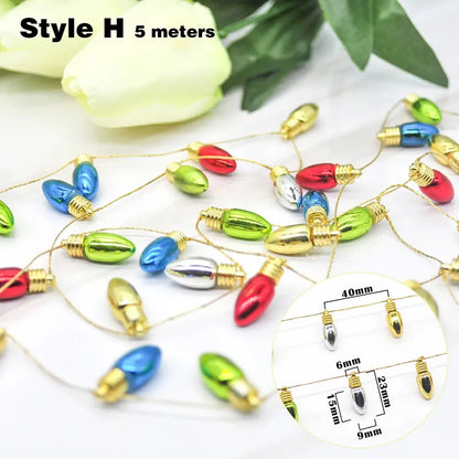 5M Christmas tree DIY Bulbs Garland Christmas Ornaments Home Decoration Xmas wreath Ornaments Christmas Party Decorations Good Vibrations