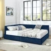 Queen Size Storage Upholstered Tufted Bed Frame Minimalist Tatami Sofa Bed with Comfortable Backrest and Armrests Good Vibrations