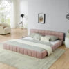 European Modern Style Tufted Queen King Size Bed frame Low Height Floor Bed Base Platform Bed Good Vibrations