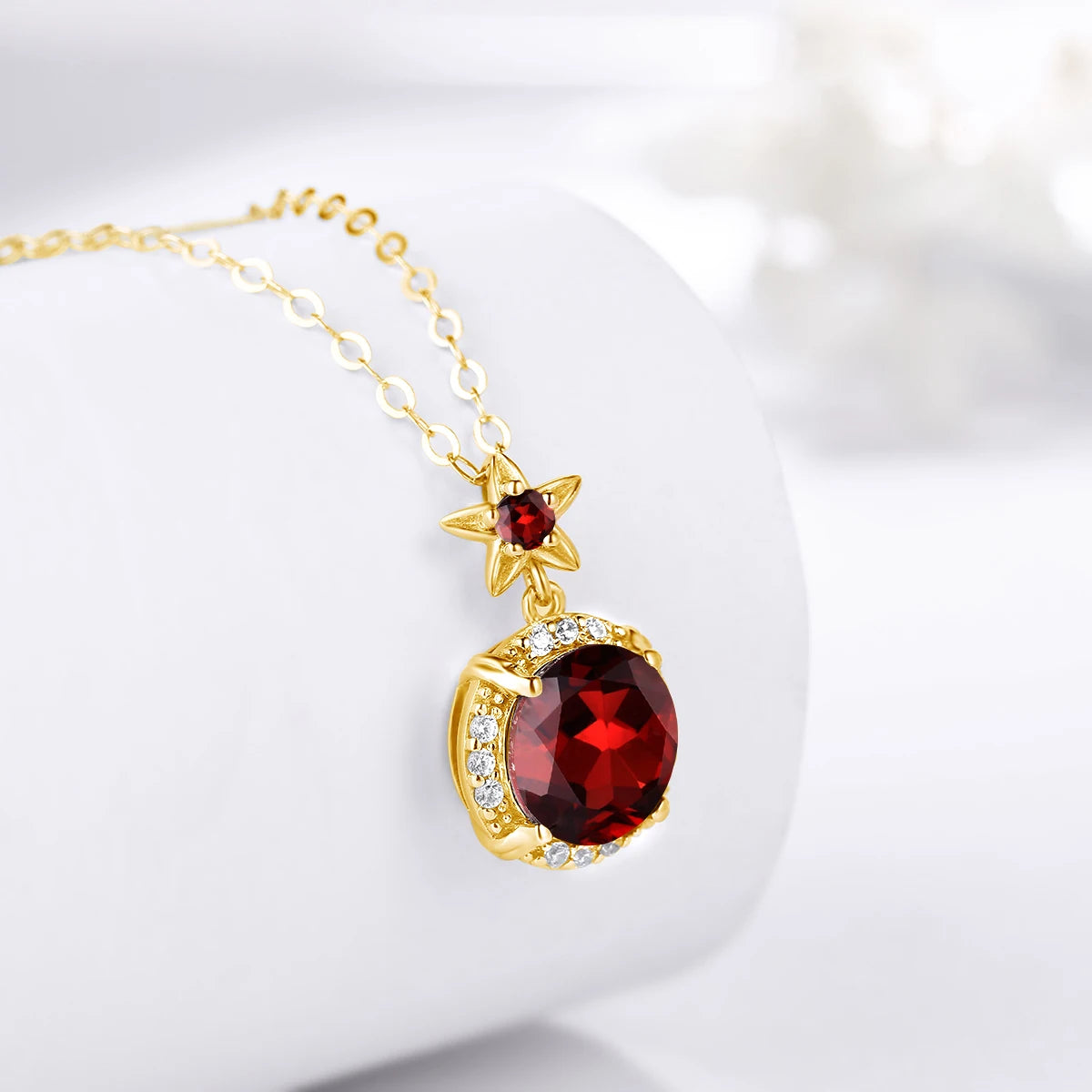 Szjinao Boho Flower Engrave Ring Earrings Pendant Garnet Diamond Silver 925 Gold Plated Dubai Jewelry Sets Jewellery Good Vibrations