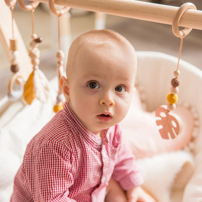 Baby Toys Wooden Play Gym Toys Nordic Baby Room Decor Wood Nursery Sensory Toy Gift Infant Room Clothes Rack Accessories Rattles Good Vibrations