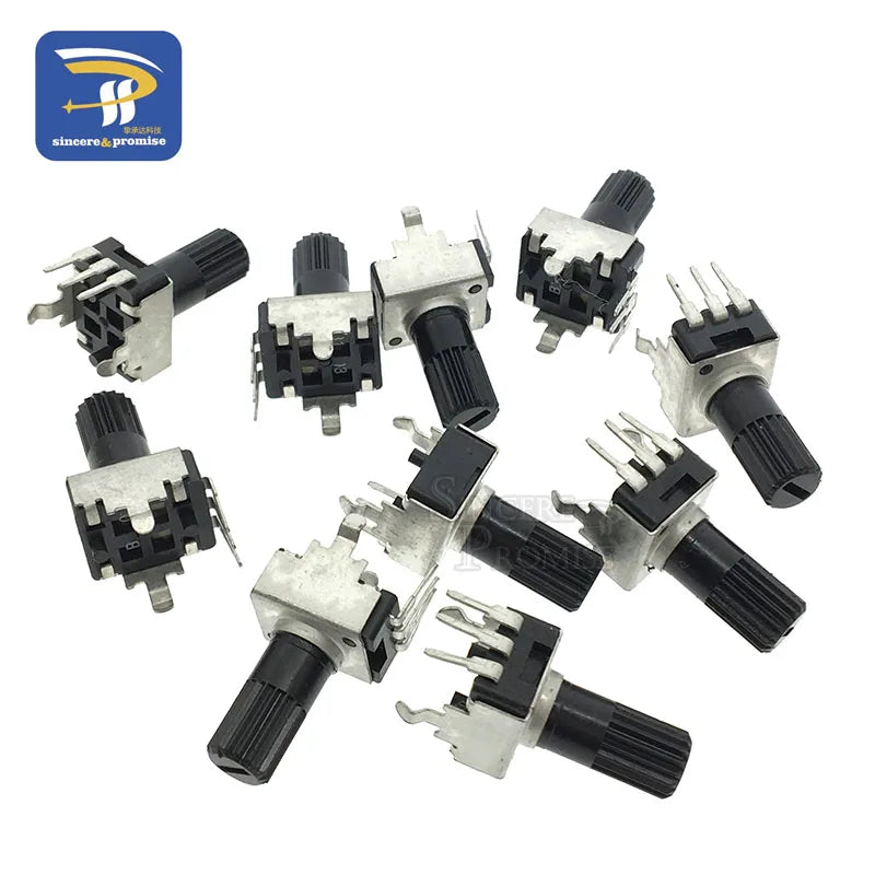 RV09 Kit Vertical 12.5mm Shaft 1K 2K 5K 10K 20K 50K 100K 1M 0932 Adjustable Resistor 9 Type 3Pin Seal Rotary Potentiometer Good Vibrations