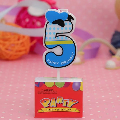 Birthday Candle Mouse Party Decorations Number Candle Cake Toppers Decorations for Home Kids's Gift Candle DIY Cake Flags Good Vibrations