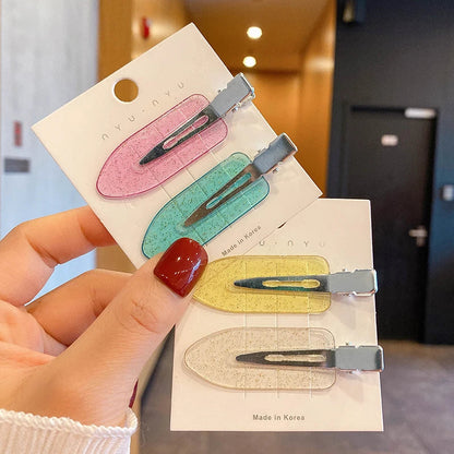 Ladies Girl Salon Make up Bling Glitter Child Sweet Colorful Edge Section Pins Curly Hairpins logo Bend Free No Crease Hair Clip Good Vibrations