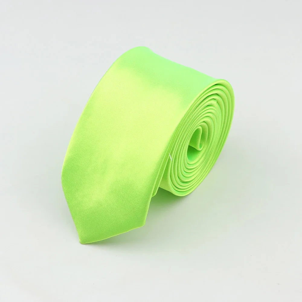 Tie for Men Solid Color Slim Necktie Polyester Narrow Cravat Blue Purple Gold Pink Formal Ties Fashion Daily Shirt Accessory Good Vibrations