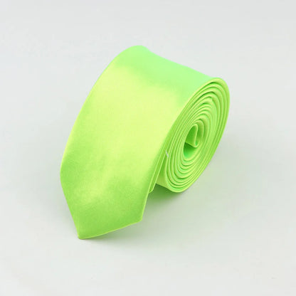 Tie for Men Solid Color Slim Necktie Polyester Narrow Cravat Blue Purple Gold Pink Formal Ties Fashion Daily Shirt Accessory Good Vibrations