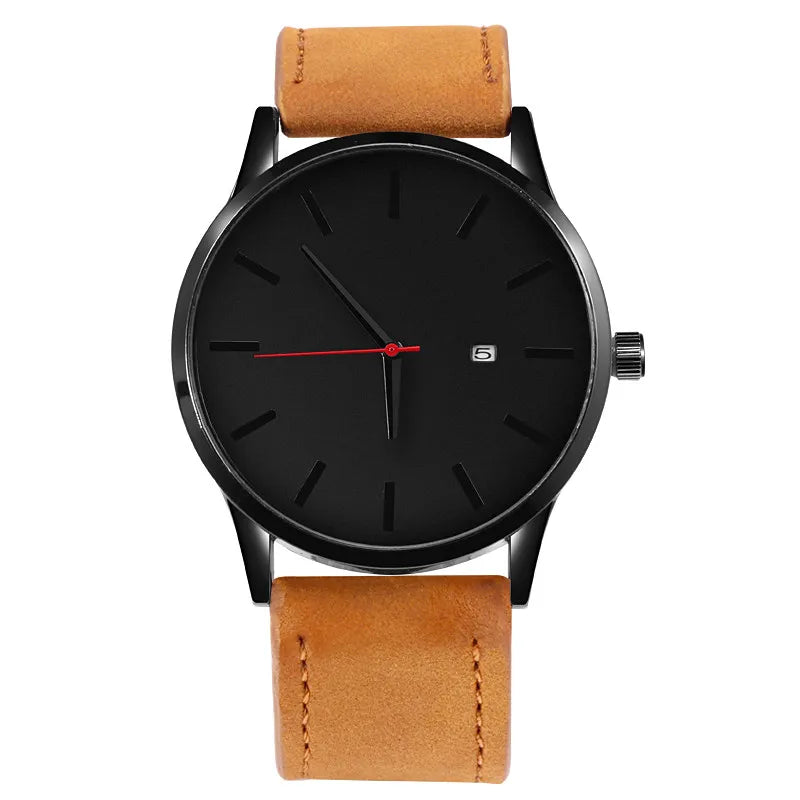 Men's Watches Fashion Leather Quartz Watch Men Casual Sports Male erkek kol saati Wristwatch Montre Hombre Relogio Masculino Good Vibrations