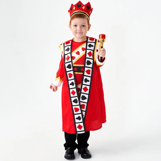 Children's Fairy Tale Role-play Show Halloween Costume Poker Red King Set Good Vibrations