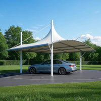 XZ OEM ODM Steel Carport Parking Metal Car Canopy with PVC Good Vibrations