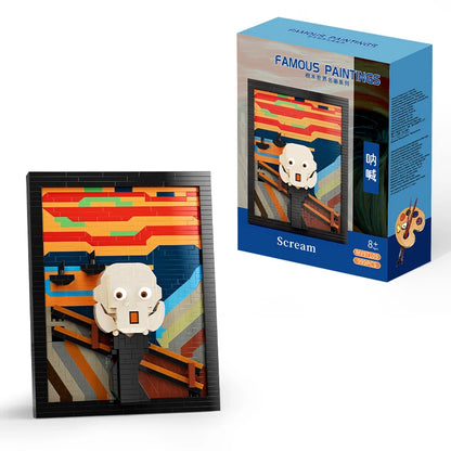 New Arrival Van Gogh's Starry Night 3D Painting Micro Blocks Montessori Toy Kids Artwork Frame for Home Decor Good Vibrations