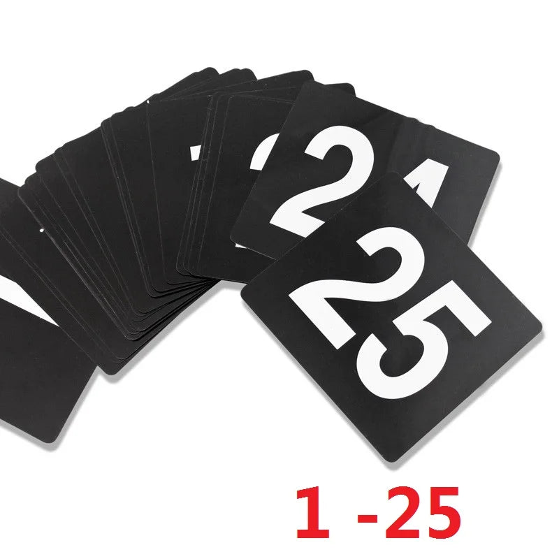 1- 100 Wedding Table Numbers Seat Cards Plastic Double White Black Table Number Signs Durable Square Restaurant Cafe Bar Utensil Good Vibrations