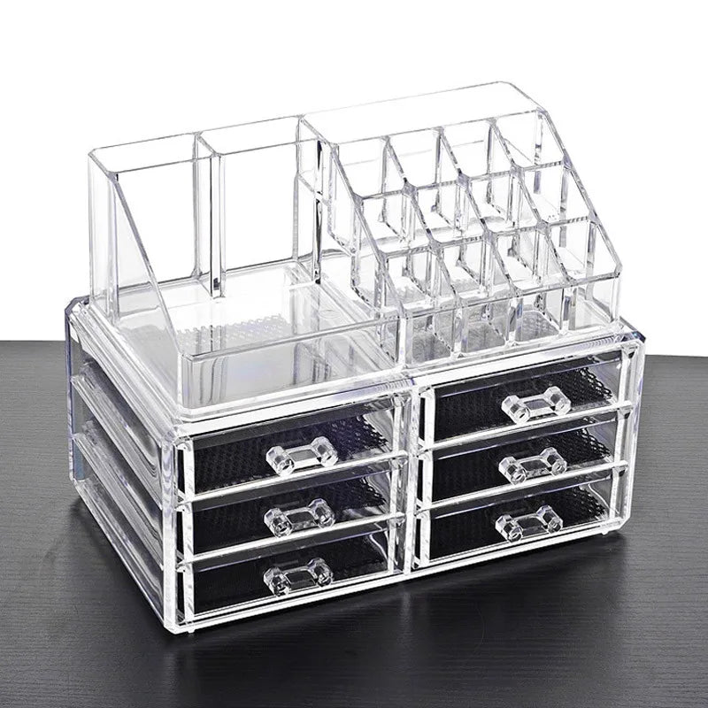 New Arrival Home 4 Drawer Clear Portable Make up Clear Acrylic Box Organizer Wholesale Cosmetic Organizers Good Vibrations
