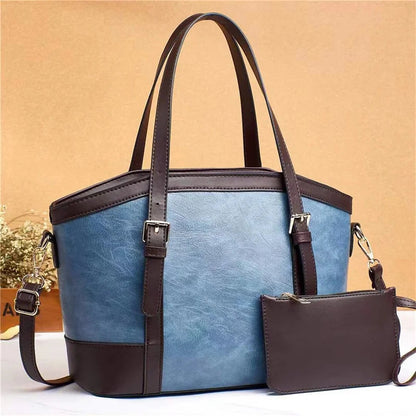 2022 New Bags Foreign Trade Models Stitching Design Shoulder Bag Large Capacity Mother and Child Bag Handbag Sets Good Vibrations