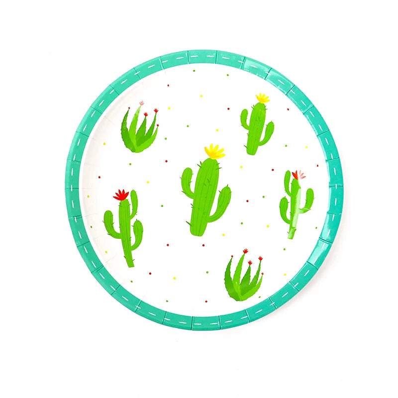 Llama Party Disposable Tableware Cartoon Cactus Alpaca Paper Plates Cups Kids Birthday Party Decoration Baby Shower Supplies Good Vibrations