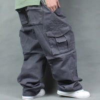 Wide Leg Hip Hop Pants Men Loose Outdoor Cotton Harem Trousers Cargo Pants Loose Baggy Trouser Streetwear  Joggers Pant Good Vibrations