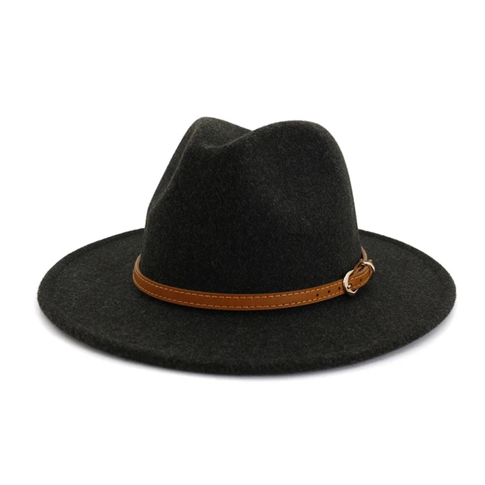 fedora hats for men and women couples jazz hats autumn and winter multicolor fashion wild warm flat brimmed hat Good Vibrations