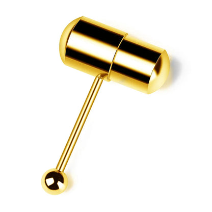 With Battey Vibrating Tongue Ring 16G Surgical Steel Tongue Piercing Ring Vibrated Tongue Piercing Bar Body Jewelry Lengua Sexy Good Vibrations Adult Super Store