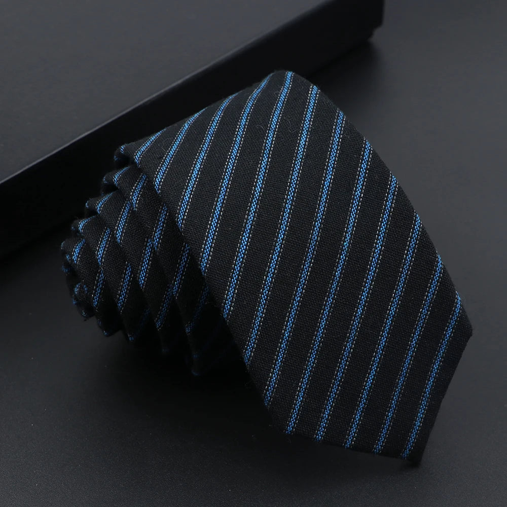 Mens Tie Imitation Cashmere Classic 6cm Skinny Casual Necktie Cotton Handmade For Wedding Party Dinner Striped Plaid Tie Gift Good Vibrations