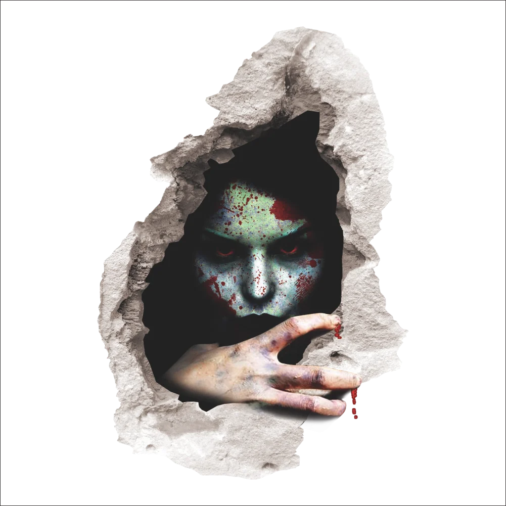 Halloween decoration accessories Horror 3D ghost wall stickers Decal for Halloween haunted house Removable home decor Good Vibrations