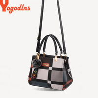 Yogodlns New Luxury Handbag Women Stitching Wild Messenger Bags Designer Brand Plaid Shoulder Bag Female Ladies Totes Good Vibrations