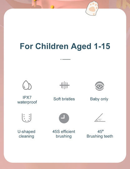 Sonic Electric Toothbrush Kids U-shaped Smart 360 Degrees Ultrasonic Tooth Brush Teeth Whitening For Children IPX7 Waterproof Good Vibrations