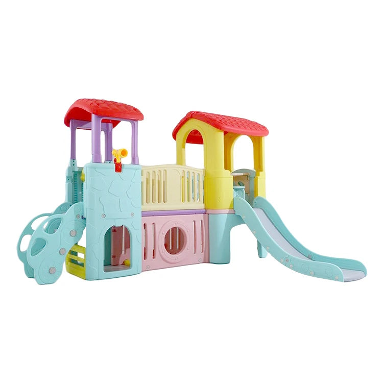 High Quality Children Playhouse Kindergarten Kids Play House Small Plastic Indoor Playground Equipment with Slide Toy Good Vibrations