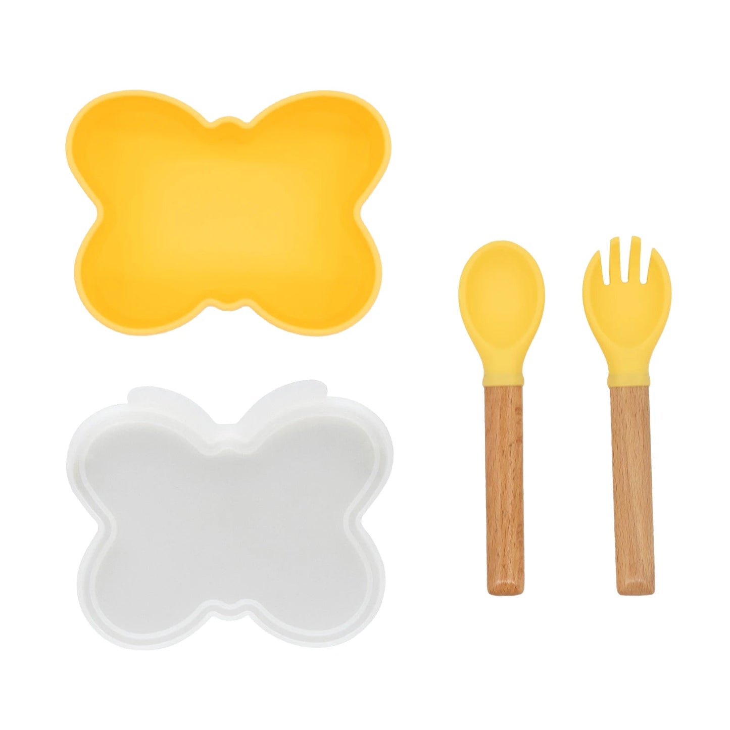 Baby Meal Plate, Baby Suction Cup Silicone Bowl, Children's Complementary Food Plate, Baby Meal Plate, Grid Plate Good Vibrations